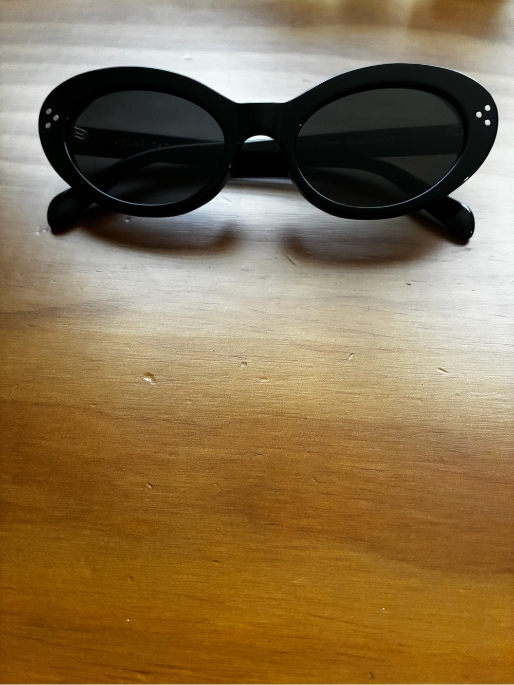 Celine Black Oval Women's Sunglasses - Picture 4 of 9
